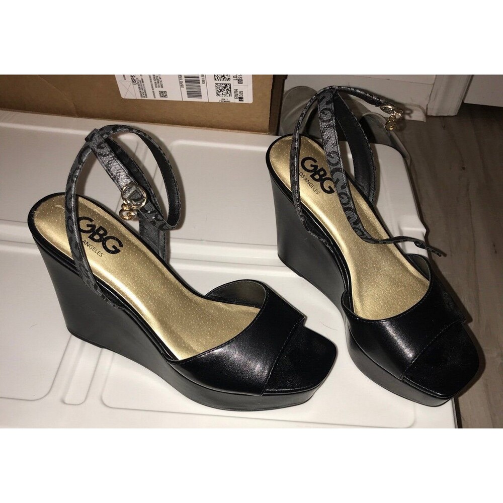 Womens black wedge heels